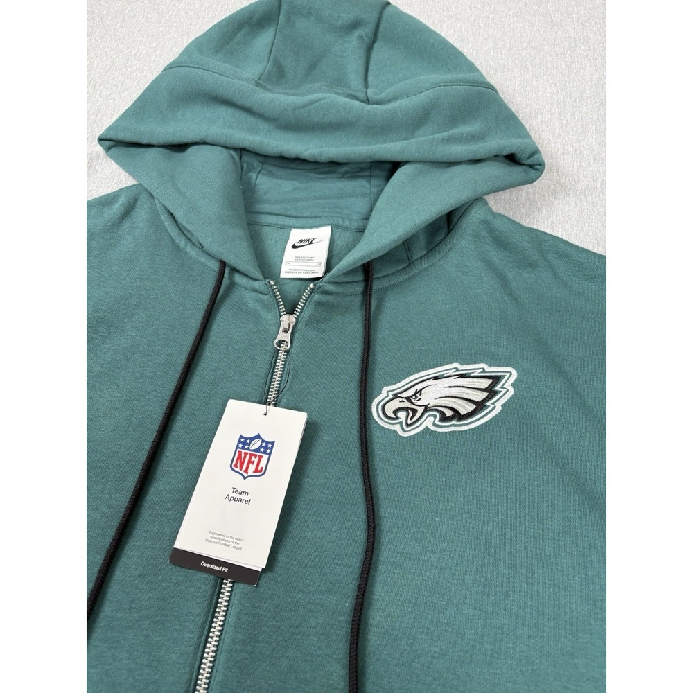 NWT Nike Philadelphia Eagles Full Zip Hoodie XXL Green 2X Oversized - Picture 2 of 10